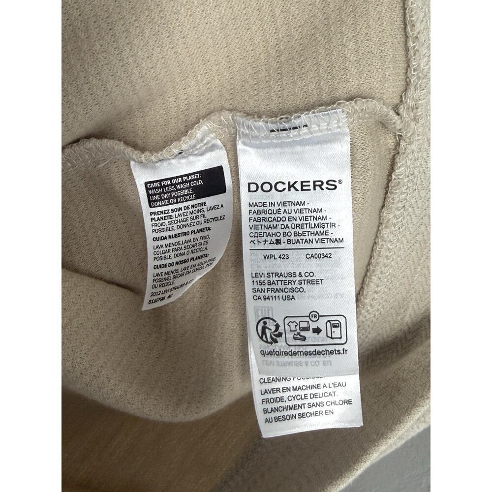 Lot Of 2 Dockers Pullovers Grey And Cream Men’s Size Large Levi Strauss &Co - Picture 8 of 9